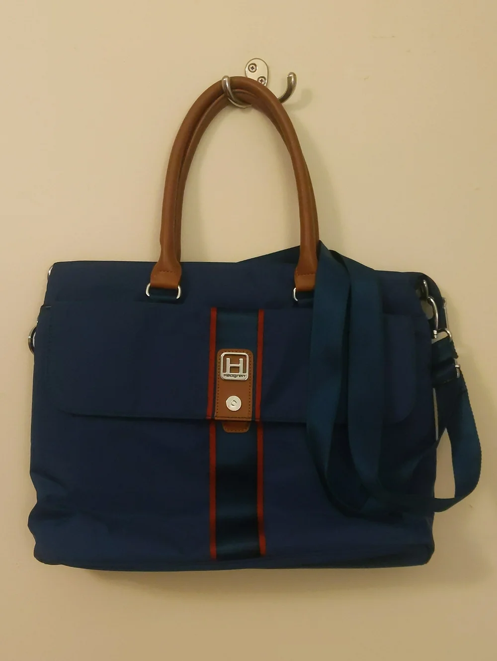 HEDGREN Navy Blue Zipup Tote - Picture 1 of 5